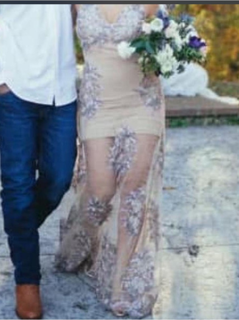 Altar'd State Blush Embroidered V-Neck Maxi Dress - Picture 2 of 6